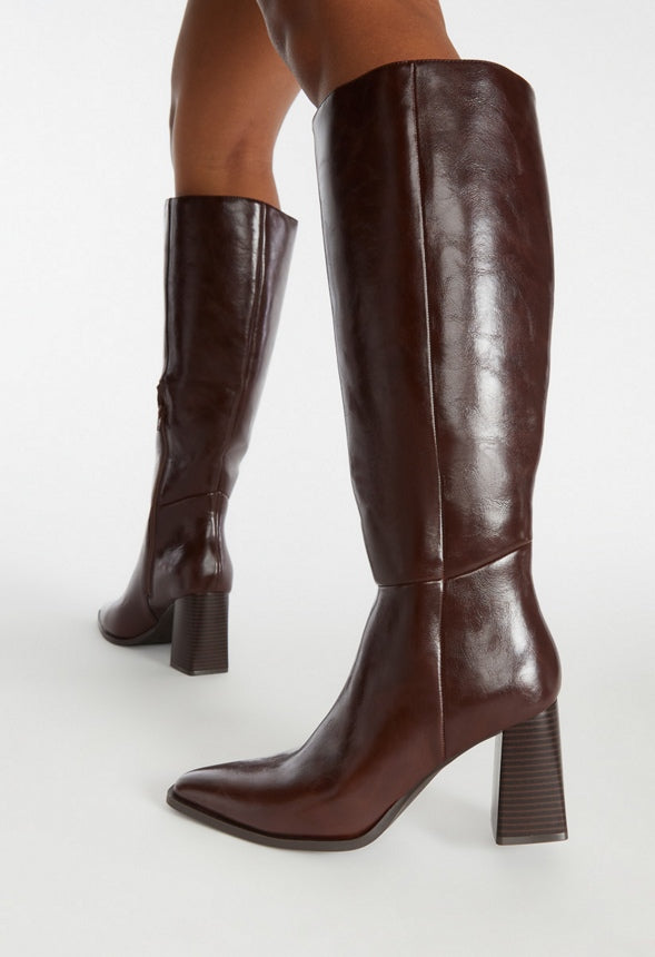 Caite Heeled Boot Chocolate Lab