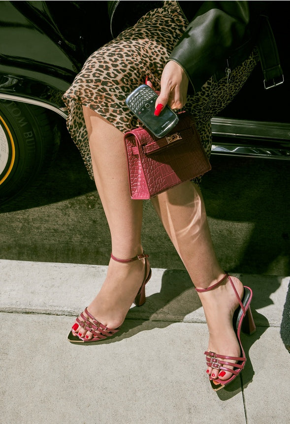 Amiri Heeled Sandal Tibetan Red
