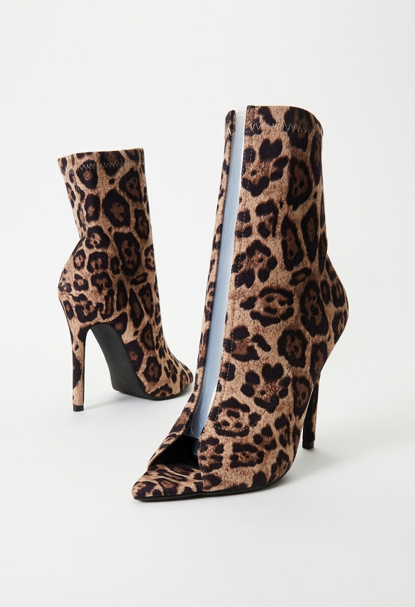 Silvana Open Toe Bootie Light Leopard