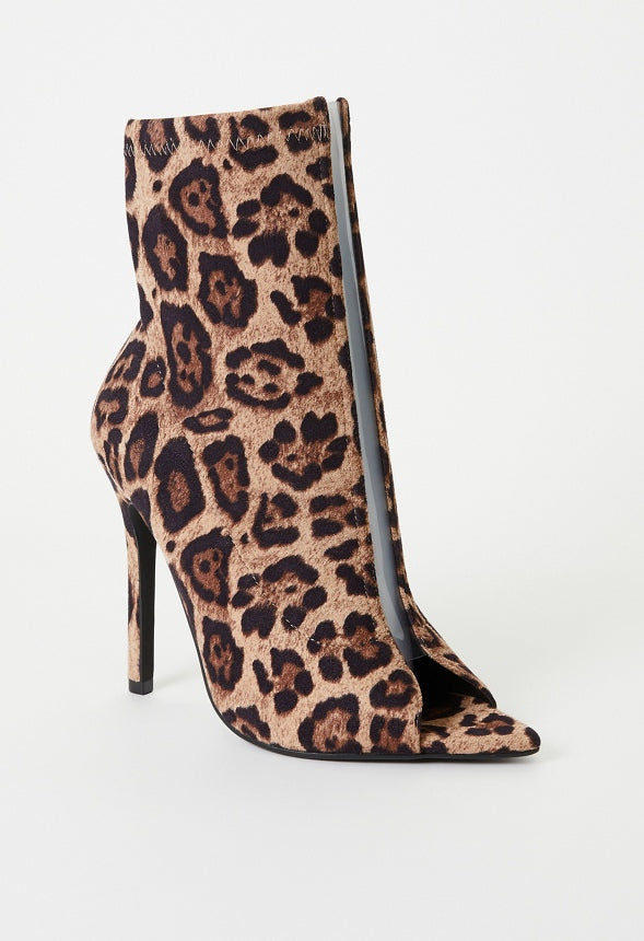 Silvana Open Toe Bootie Light Leopard