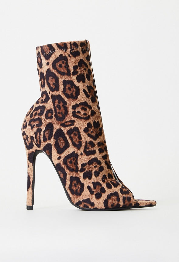 Silvana Open Toe Bootie Light Leopard