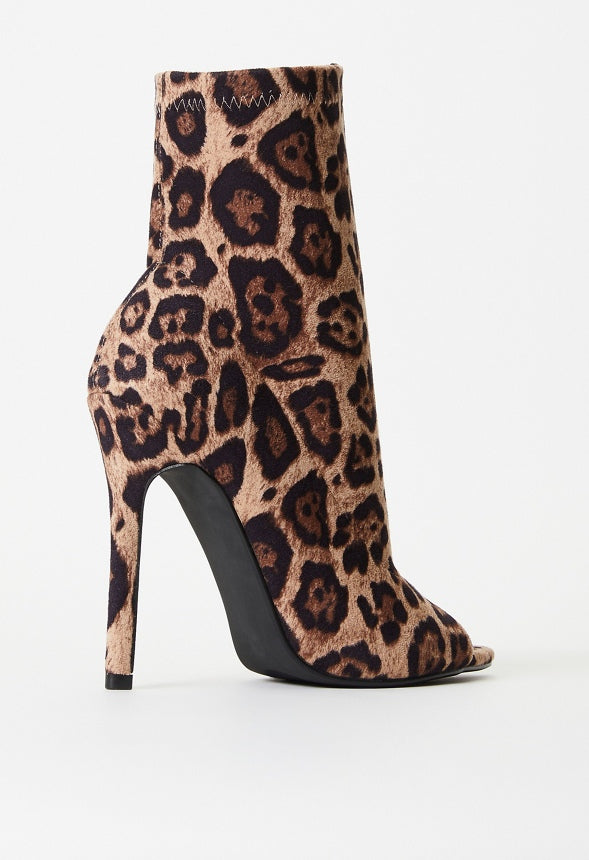 Silvana Open Toe Bootie Light Leopard