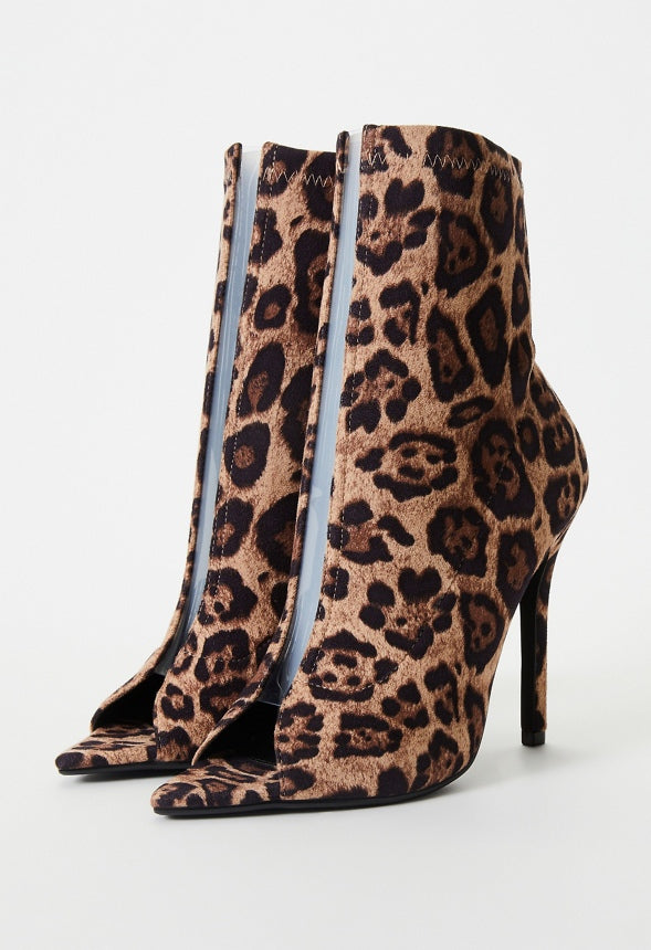 Silvana Open Toe Bootie Light Leopard