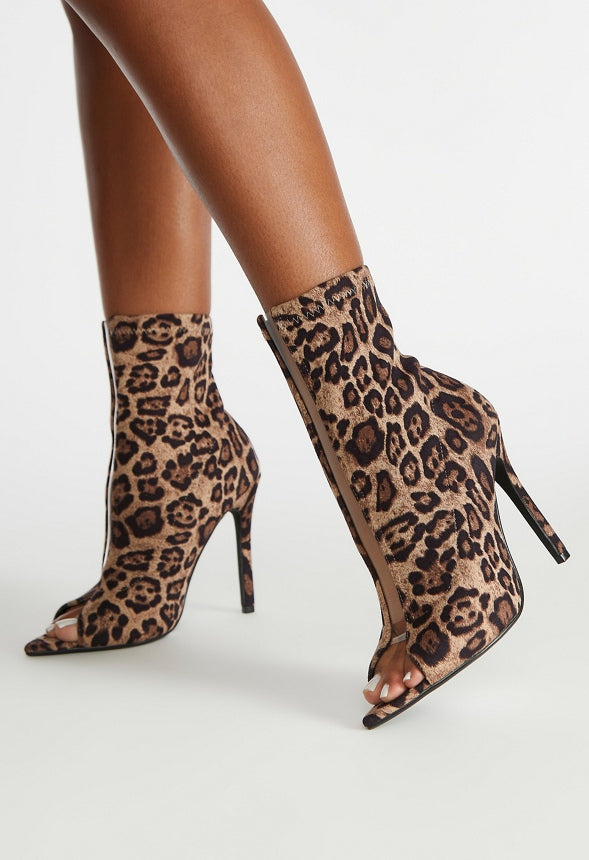 Silvana Open Toe Bootie Light Leopard