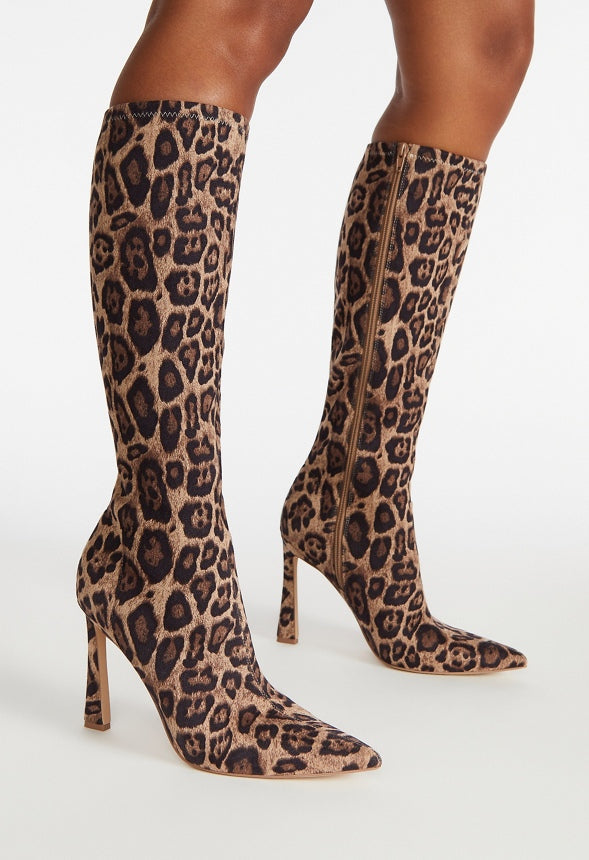 Erika Heeled Boot Light Leopard