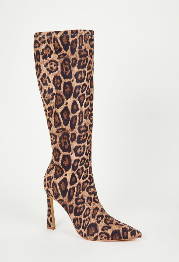 Erika Heeled Boot Light Leopard