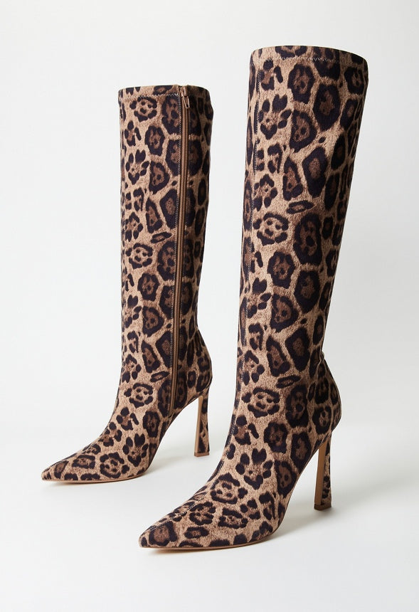 Erika Heeled Boot Light Leopard