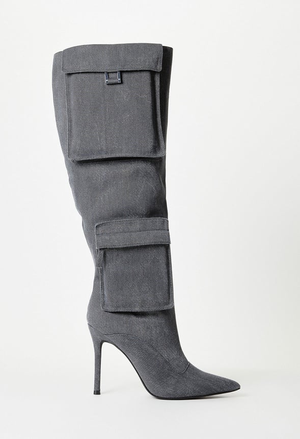 Tyla Slouchy Stiletto Boot Black