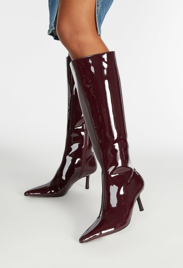 Emilia Stiletto Boot Maroon Banner