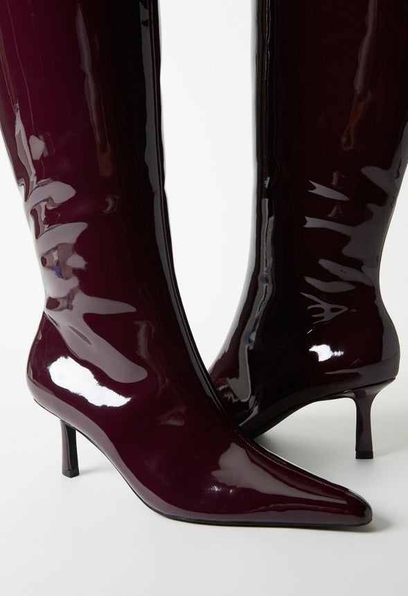 Emilia Stiletto Boot Maroon Banner