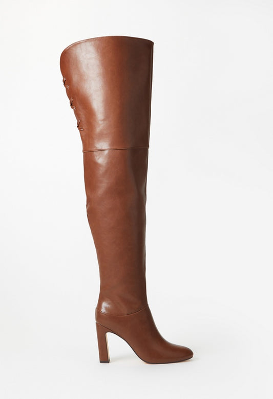 Mercedes Heeled Boot Leather Brown