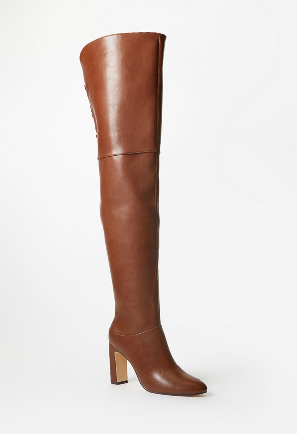 Mercedes Heeled Boot Leather Brown