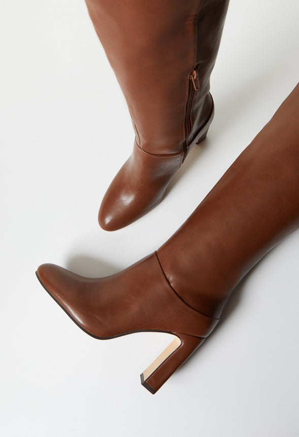 Mercedes Heeled Boot Leather Brown