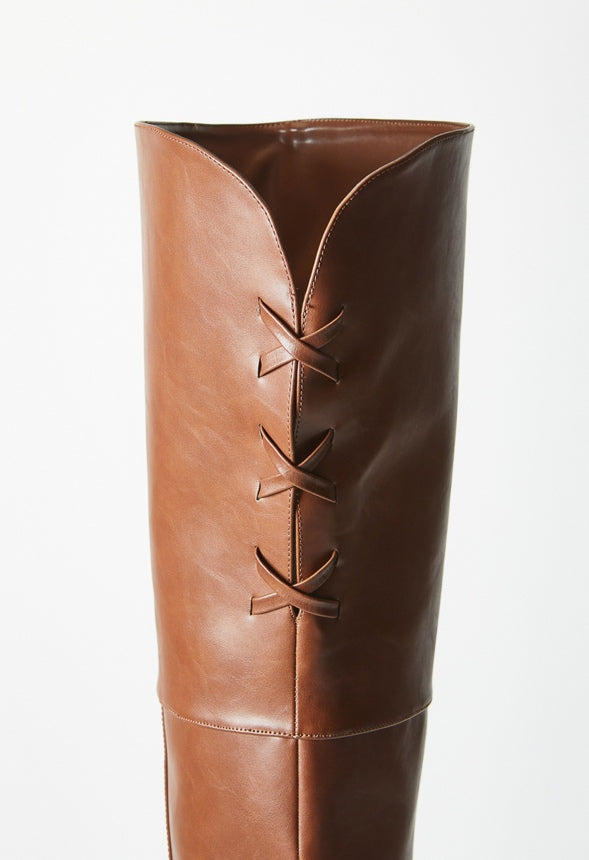Mercedes Heeled Boot Leather Brown