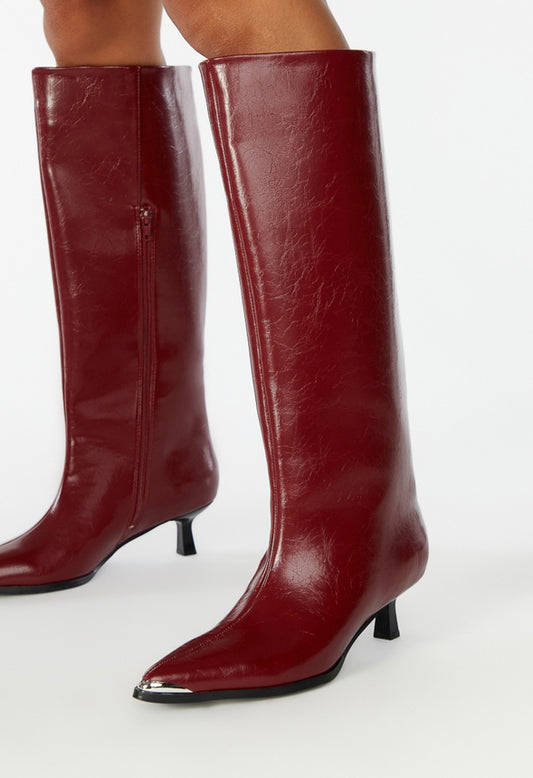 Arna Stiletto Boot Cabernet Red