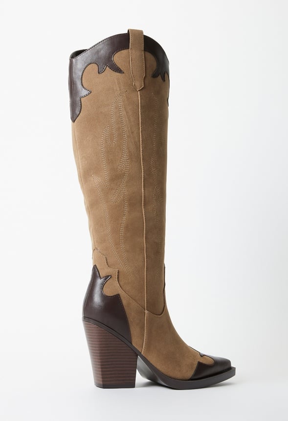 Autumn Heeled Boot Taupe/ Coffee