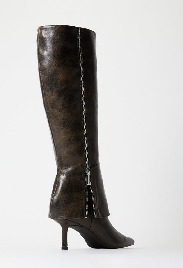 Tyra Stiletto Boot Black Distressed