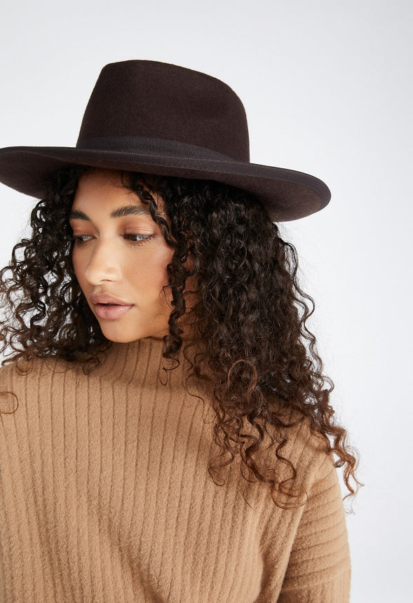 RANCHER WITH GROSGRAIN BOW HAT Coffee