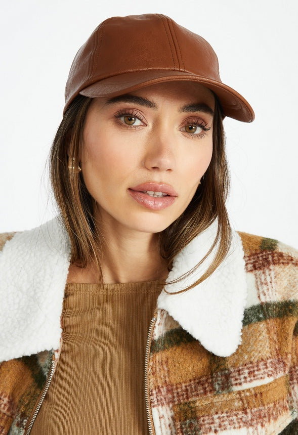 Baseball Cap Leather Brown