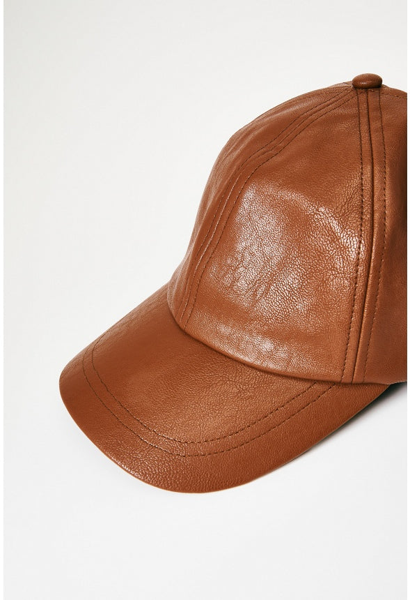 Baseball Cap Leather Brown