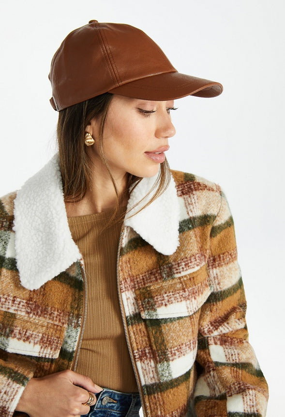 Baseball Cap Leather Brown