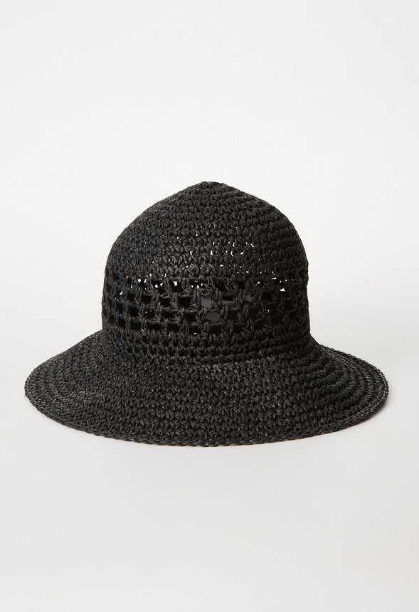 Macrame Bucket Hat Black