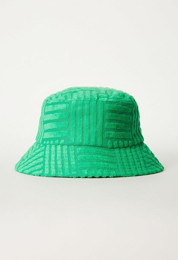 Textured Terry Bucket Hat Stone Green