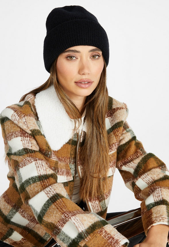 Rib Knit Beanie Black