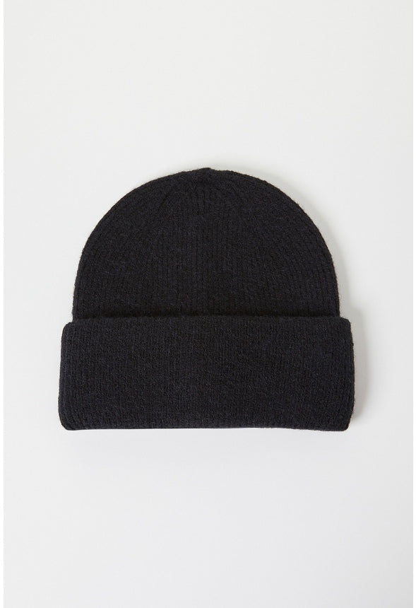 Rib Knit Beanie Black