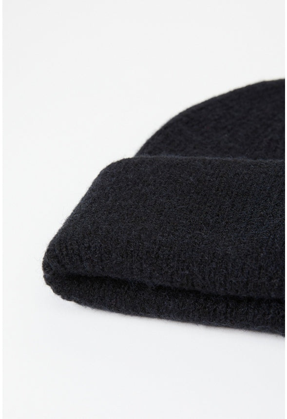 Rib Knit Beanie Black
