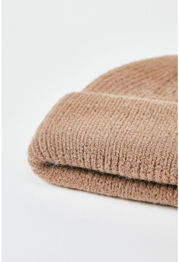 Rib Knit Beanie Taupe