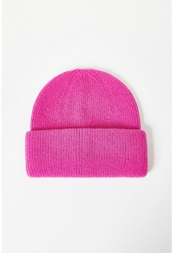 Rib Knit Beanie Pink