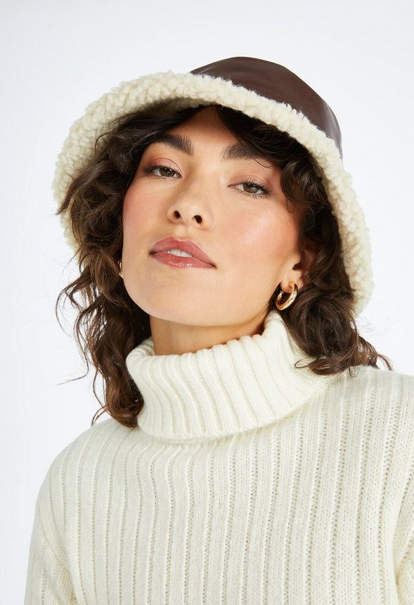 Reversible Bucket Hat Birch White/ Coffee