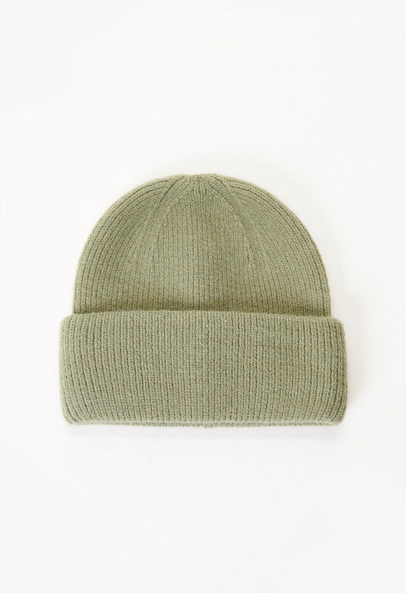 Rib Knit Beanie Seagrass Green