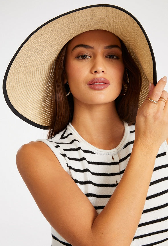 Packable Sun Visor Natural/ Black