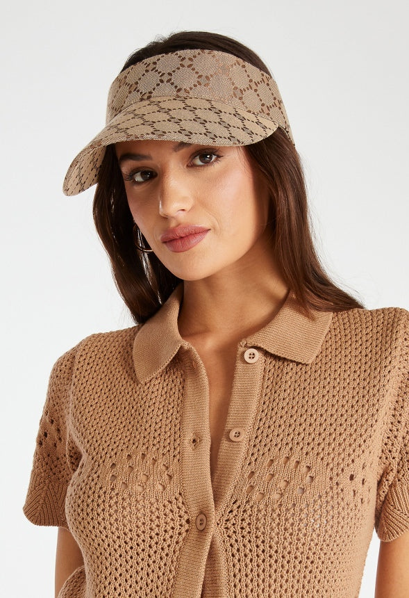 Jacquard Logo Visor Taupe