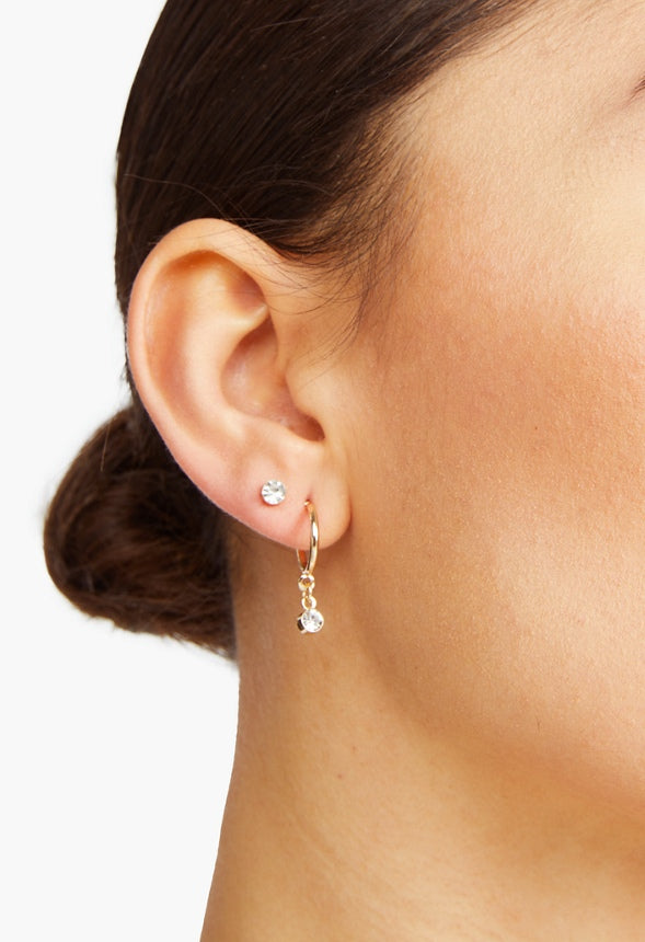 Cora Eclectic 9 Pair Studs Gold