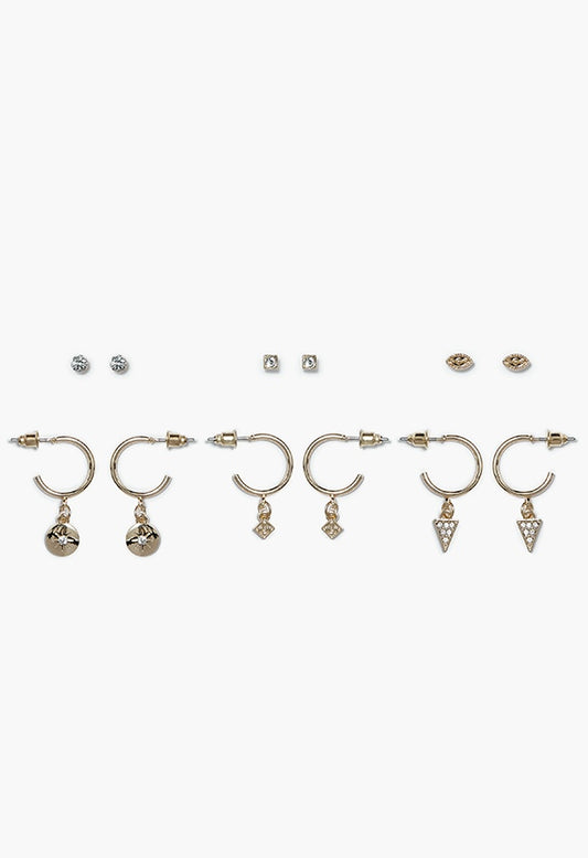 Blair Rhinestone Stud And Hoop Multipack Clear/Gold
