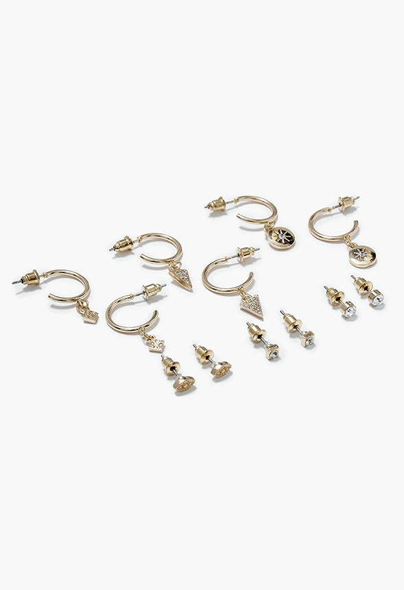 Blair Rhinestone Stud And Hoop Multipack Clear/Gold