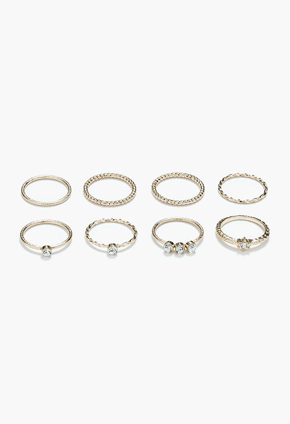 Naya Fine Glass Ring Pack Clear/Gold