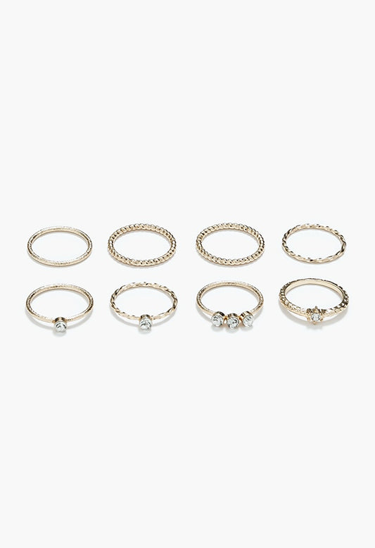 Naya Fine Glass Ring Pack Clear/Gold