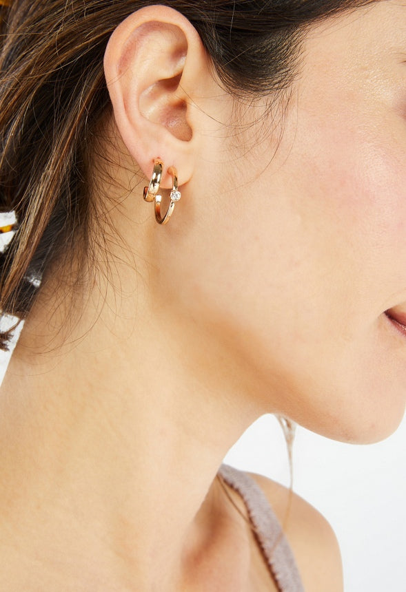 Keyla Mini Hoops Multipack Cream/ Gold