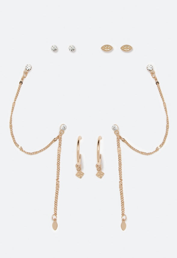 Adley Delicate Ear Party Clear/Gold