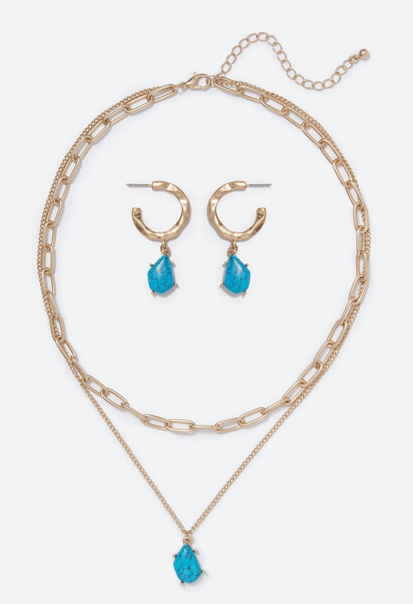Henley Turquoise Jewelry Set Turquoise/Gold