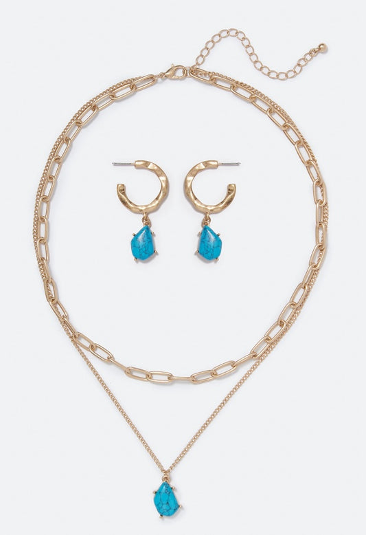 Henley Turquoise Jewelry Set Turquoise/Gold