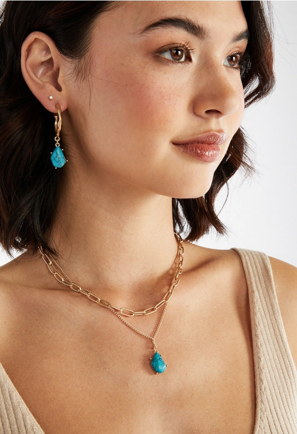 Henley Turquoise Jewelry Set Turquoise/Gold