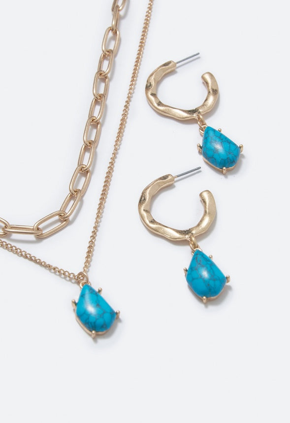 Henley Turquoise Jewelry Set Turquoise/Gold