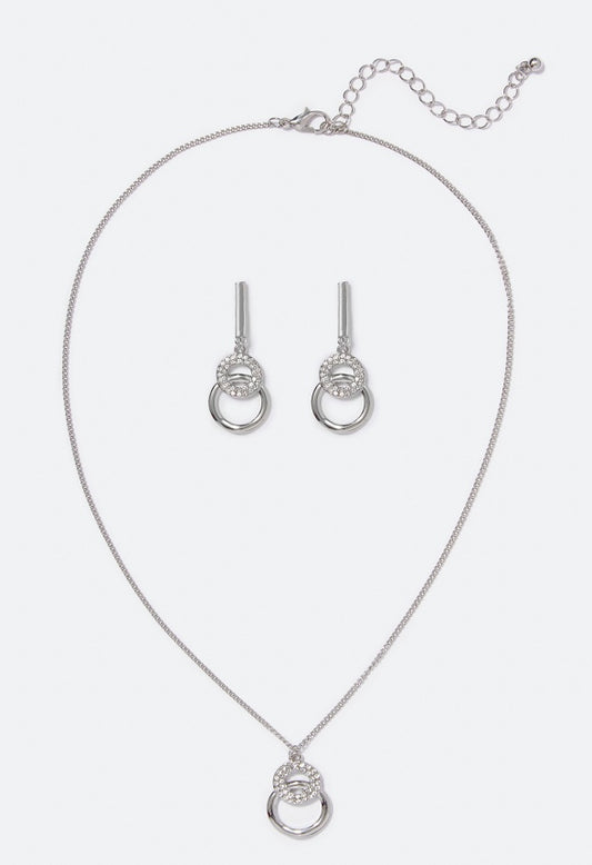 Laurel Linked Rings Jewelry Set Silver