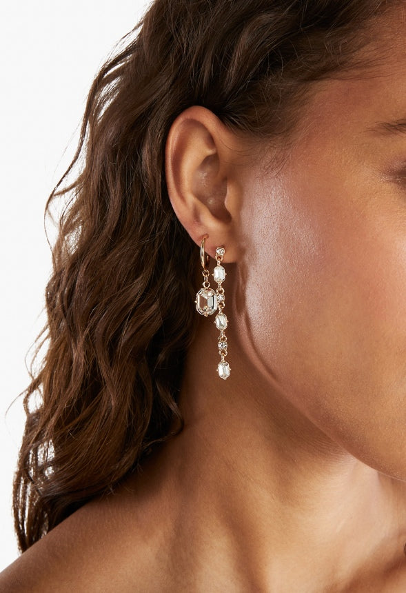 Lia Crystal Stud and Drop Multipack Crystal/Gold