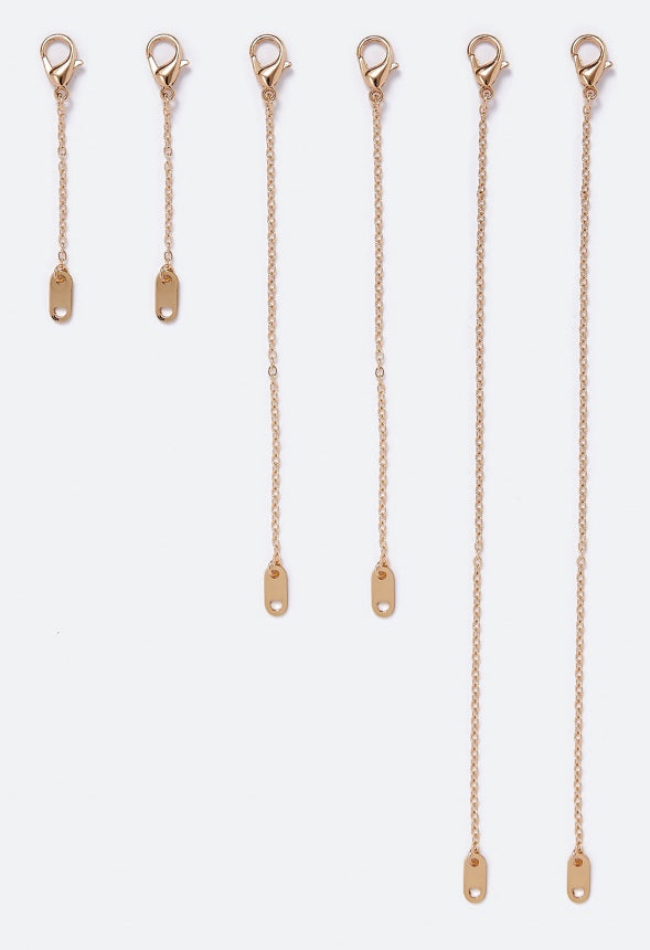  3 Pack Set Fine Chain Extender Gold